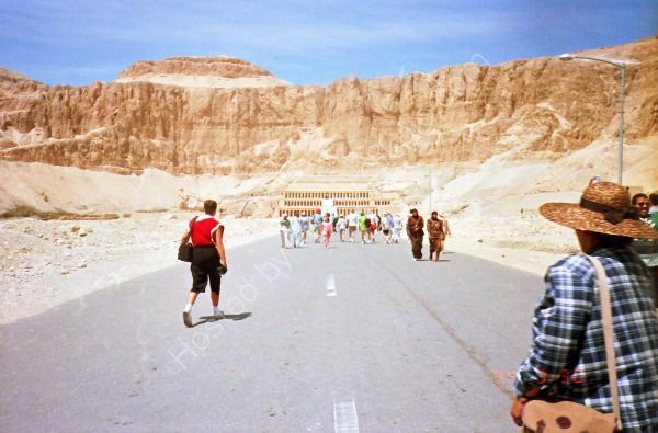 Distant View of Temples of Deir el Bahri